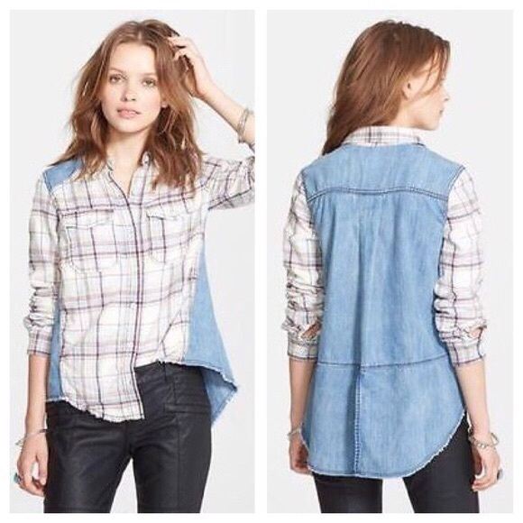 Free People denim flannel! - Picture 1 of 2